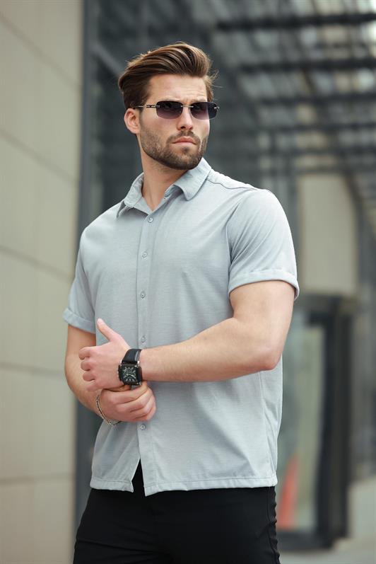 MDX Blue Basic Short Sleeve Men's Shirt E6760 - Tamuín