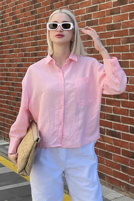 MDX Pink Striped Oversized Women's Shirt MG2093 - Country Club