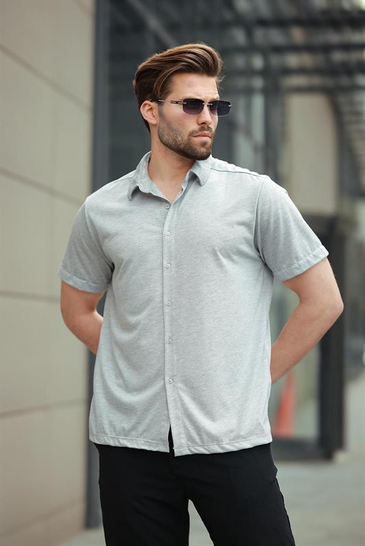 MDX Gray Basic Short Sleeve Men's Shirt E6760 - Motril