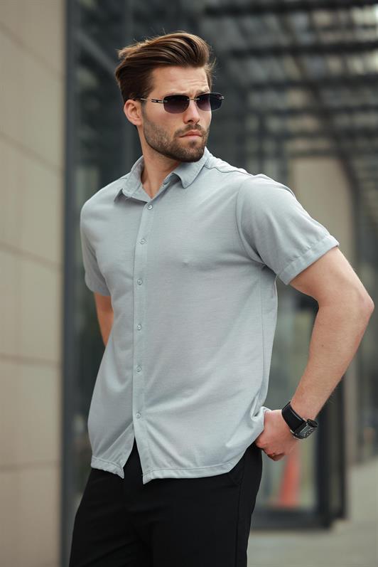 MDX Blue Basic Short Sleeve Men's Shirt E6760 - Tamuín