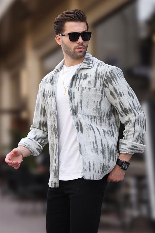MDX Gray Patterned Single Pocket Men's Polar Shirt 6750 - Ellicott City