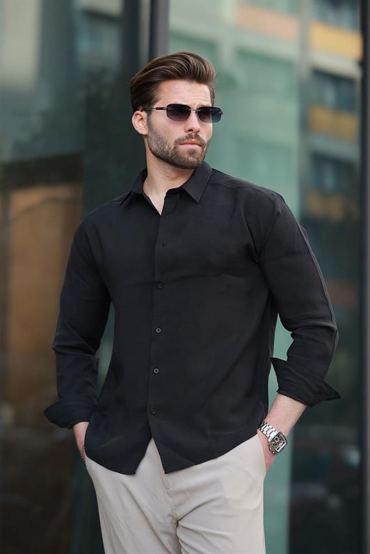 MDX Black Basic Long Sleeve Men's Shirt E6762 - Teijlingen