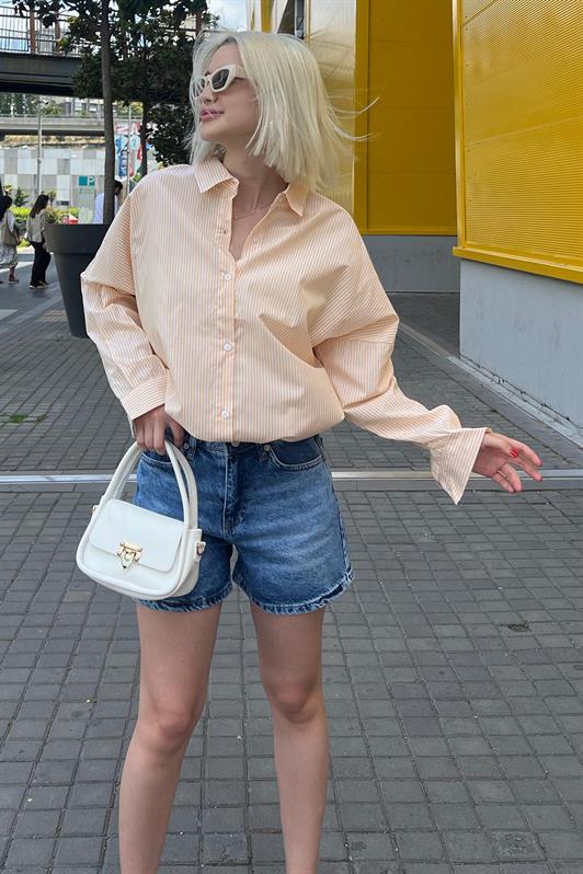 MDX Yellow Striped Over Fit Shirt Mg1525 - South San Francisco
