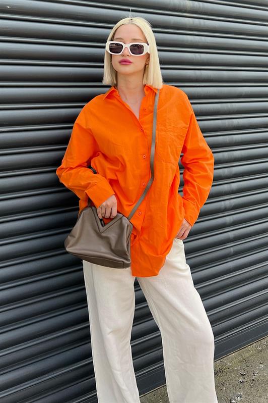 MDX Orange Oversize Basic Pocket Poplin Shirt MG1530 - Indian Trail