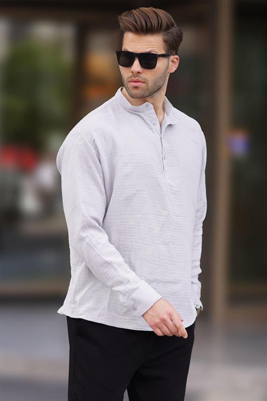 MDX Men's Gray Muslin Long Sleeve Shirt 6742 - St. Albert