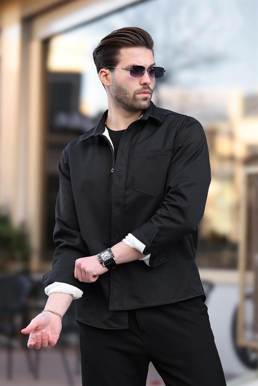 MDX Black Men's Shirt with Fleece Lining E6759 - Dachau