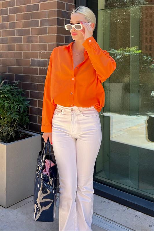 MDX Mad Girls Orange Oversized Shirt MG1369 - Brant
