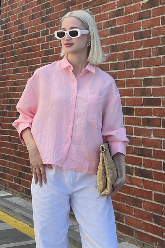 MDX Pink Striped Oversized Women's Shirt MG2093 - Country Club