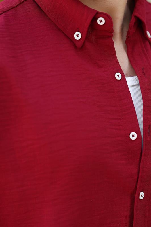 MDX Bordo Mavisi Uzun Kollu Oversize Erkek Gömlek 6735 - Actopan