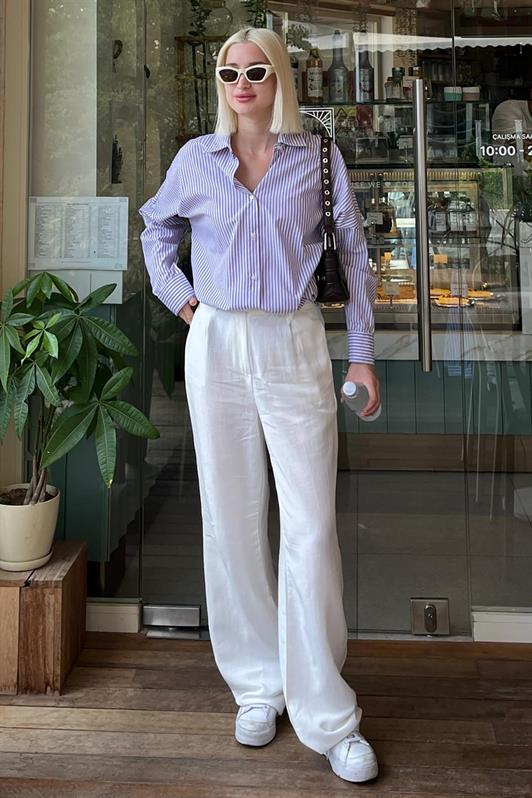 MDX Purple Striped Oversized Shirt MG1525 - Peabody