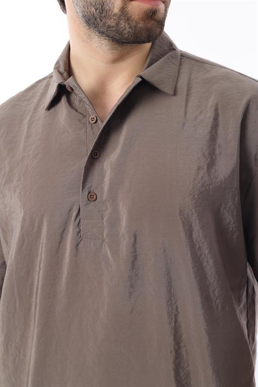 MDX Brown Oversized Comfort Fit Short Sleeve Shirt 6744 - Sunrise Manor