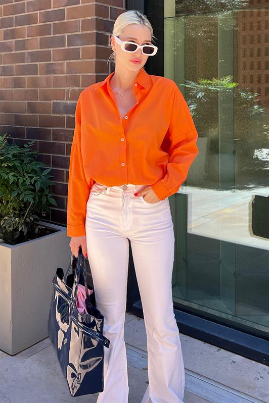 MDX Mad Girls Orange Oversized Shirt MG1369 - Brant