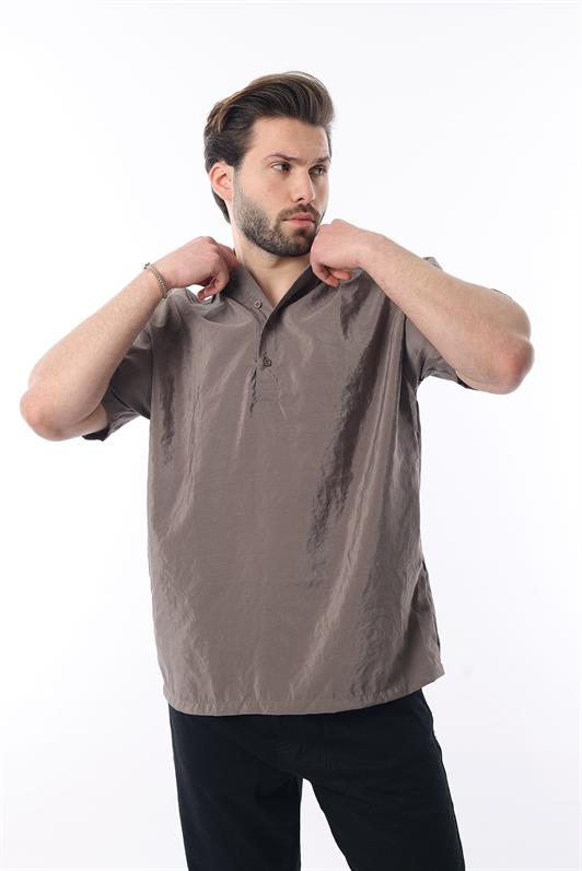 MDX Brown Oversized Comfort Fit Short Sleeve Shirt 6744 - Sunrise Manor