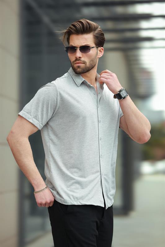 MDX Gray Basic Short Sleeve Men's Shirt E6760 - Motril