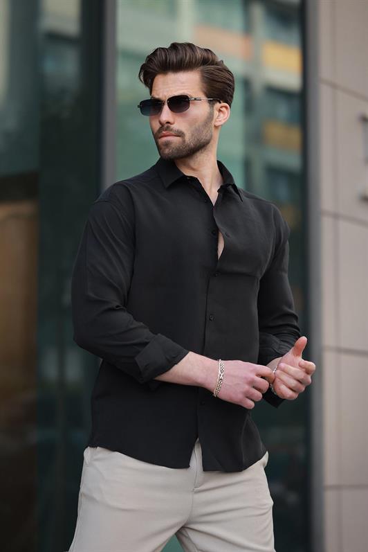 MDX Black Basic Long Sleeve Men's Shirt E6762 - Teijlingen