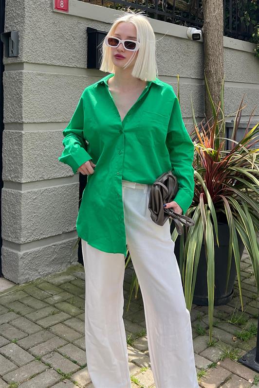 MDX Green Oversize Basic Pocket Poplin Shirt MG1530 - Gaithersburg