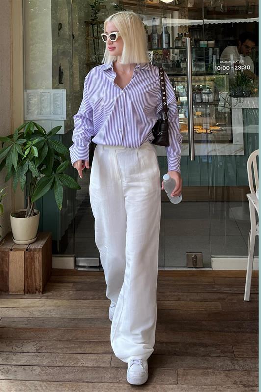 MDX Purple Striped Oversized Shirt MG1525 - Peabody