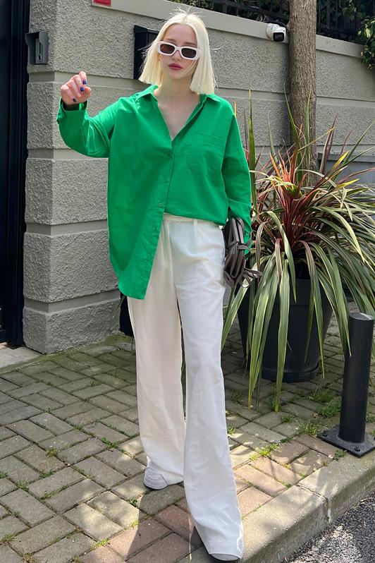 MDX Green Oversize Basic Pocket Poplin Shirt MG1530 - Gaithersburg