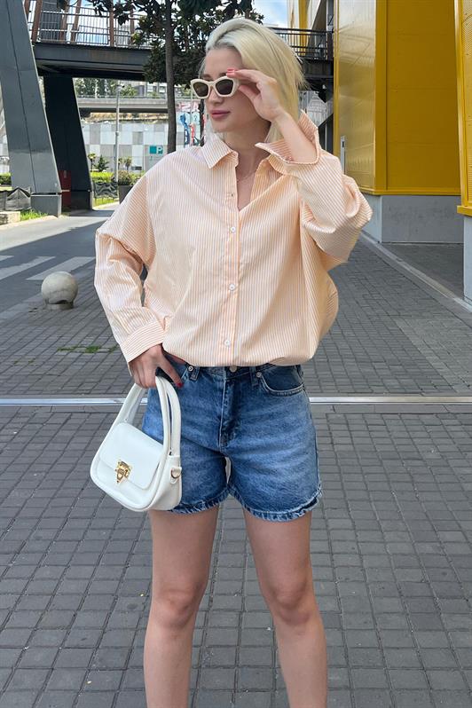 MDX Yellow Striped Over Fit Shirt Mg1525 - South San Francisco