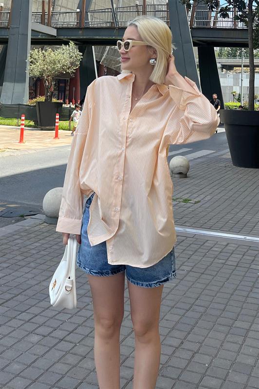 MDX Yellow Striped Over Fit Shirt Mg1525 - South San Francisco