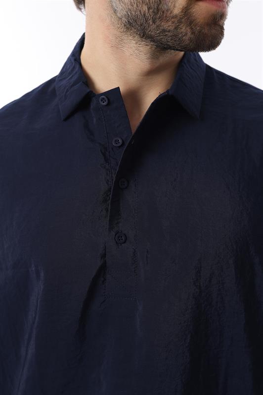 MDX Navy Blue Oversize Comfort Fit Short Sleeve Shirt 6744 - La Seyne-sur-Mer