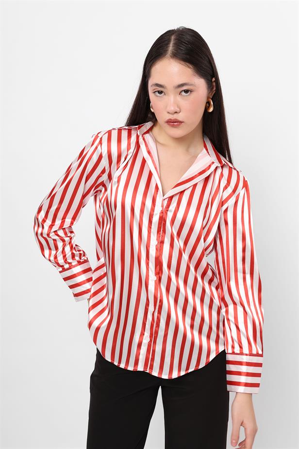 RYN Wholesale Striped Shirt Red - Woolwich