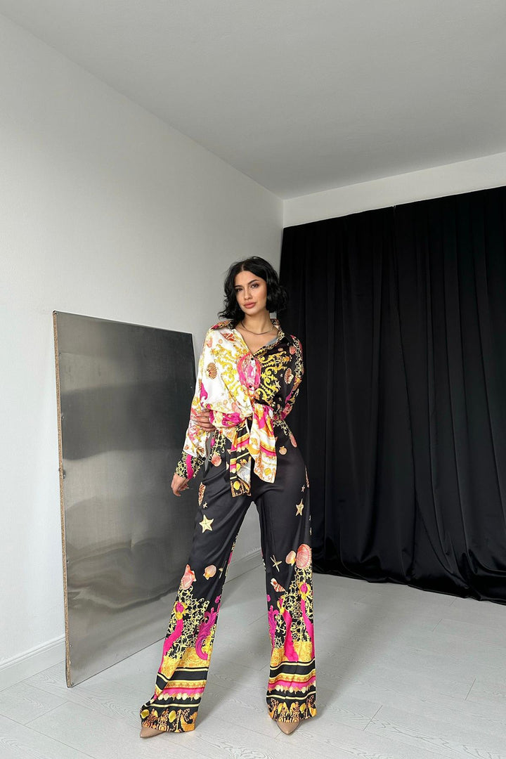 ELS Shirt and Patterned Pants Set - Colorful - Calexico