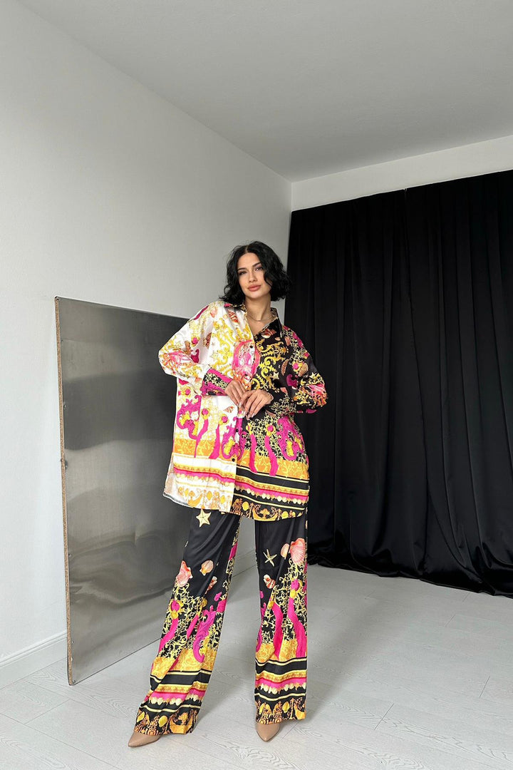 ELS Shirt and Patterned Pants Set - Colorful - Calexico