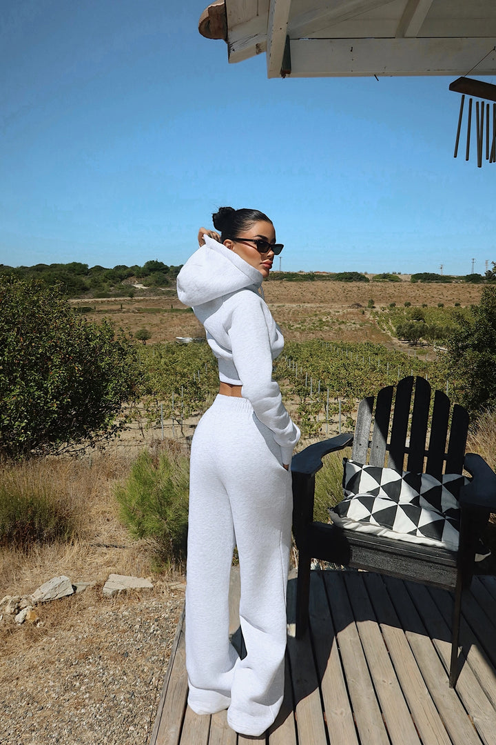 EYY Women Gray Scarf Hooded Tracksuit - Hennef