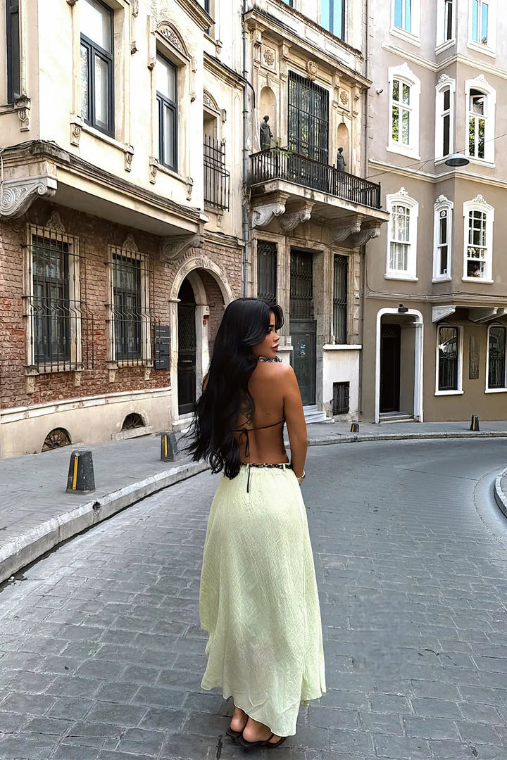 EYY Women Green Belt Detail Skirt - Spartanburg