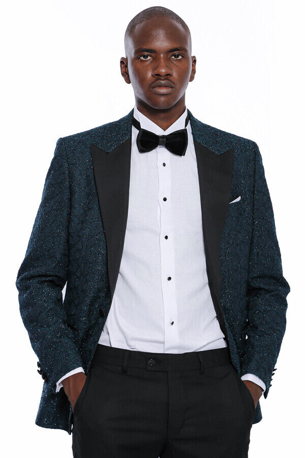 WSS Green Shawl Lapel Sparkly Tuxedo Jacket  - Völklingen