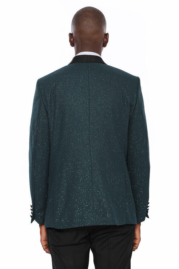 WSS Green Shawl Lapel Sparkly Tuxedo Jacket  - Völklingen