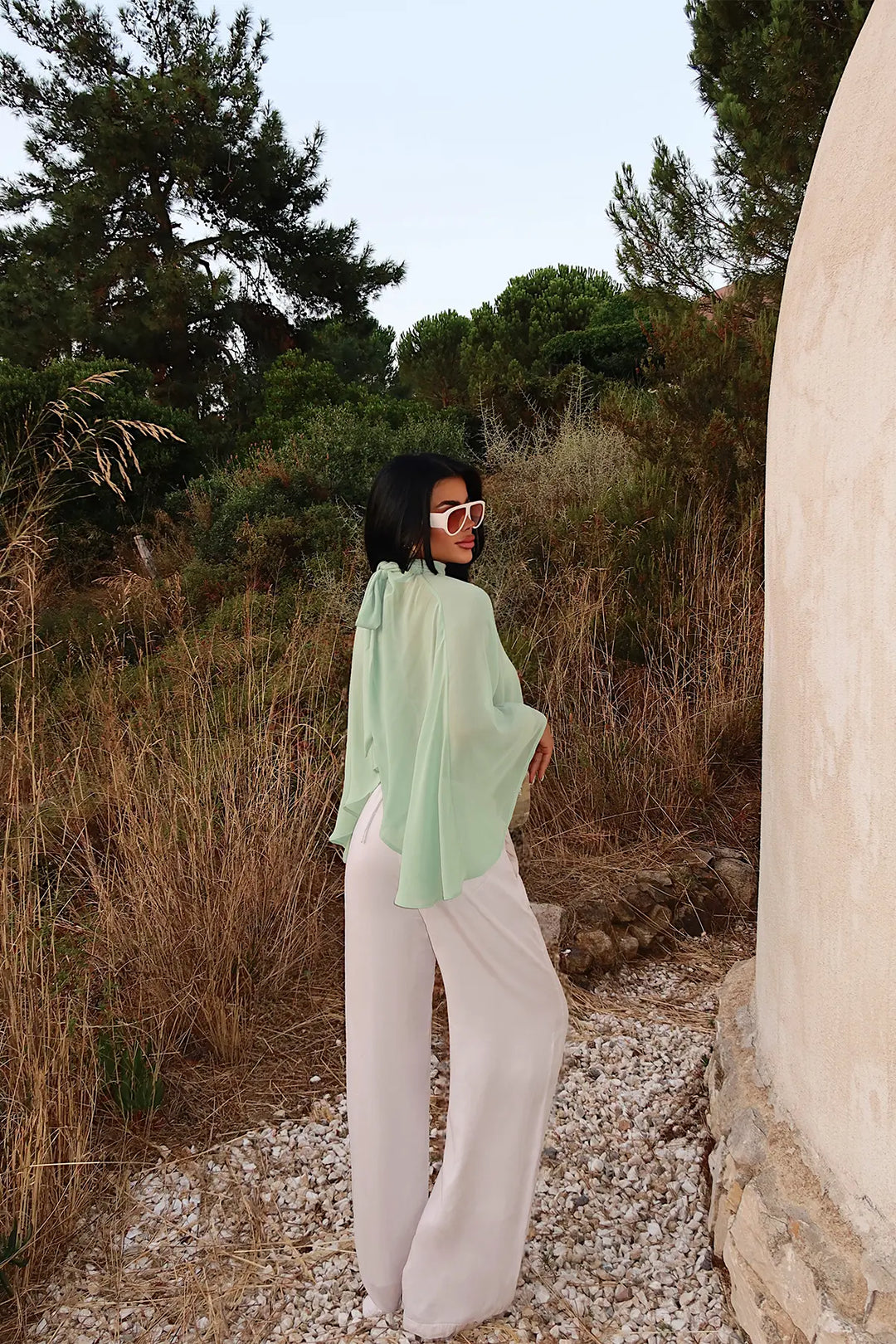 EYY Women Green Transparent Blouse - Peristéri