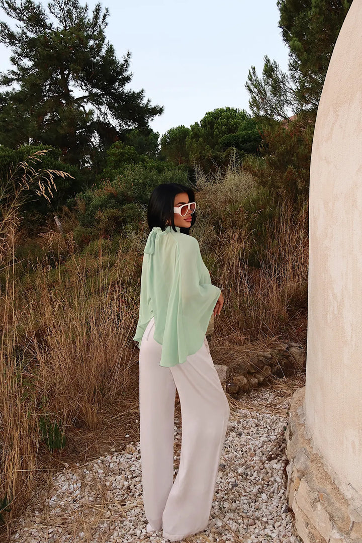 EYY Women Green Transparent Blouse - Peristéri