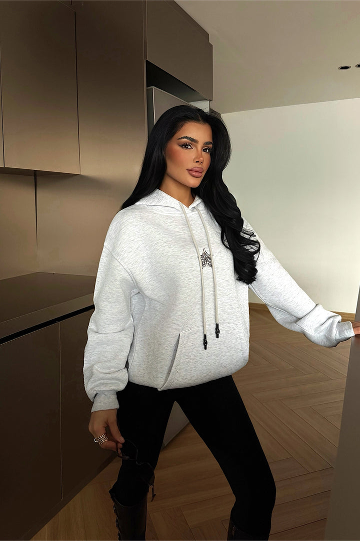 EYY Women Gri Kanguru Ceb Detaylı Kapüşonlu Sweatshirt - Oakley