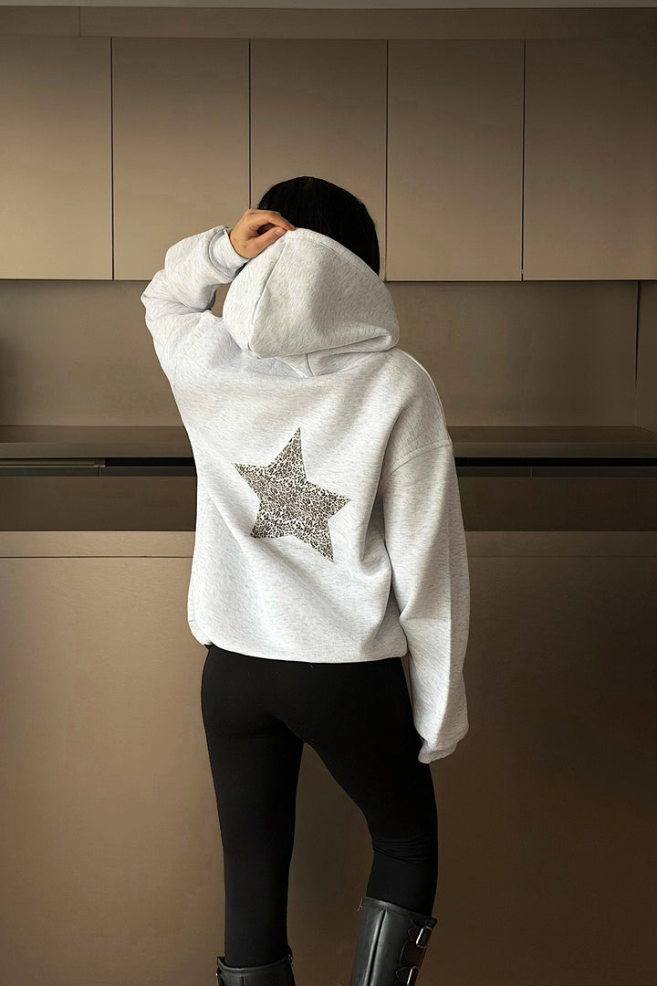 EYY Women Gri Kanguru Ceb Detaylı Kapüşonlu Sweatshirt - Oakley
