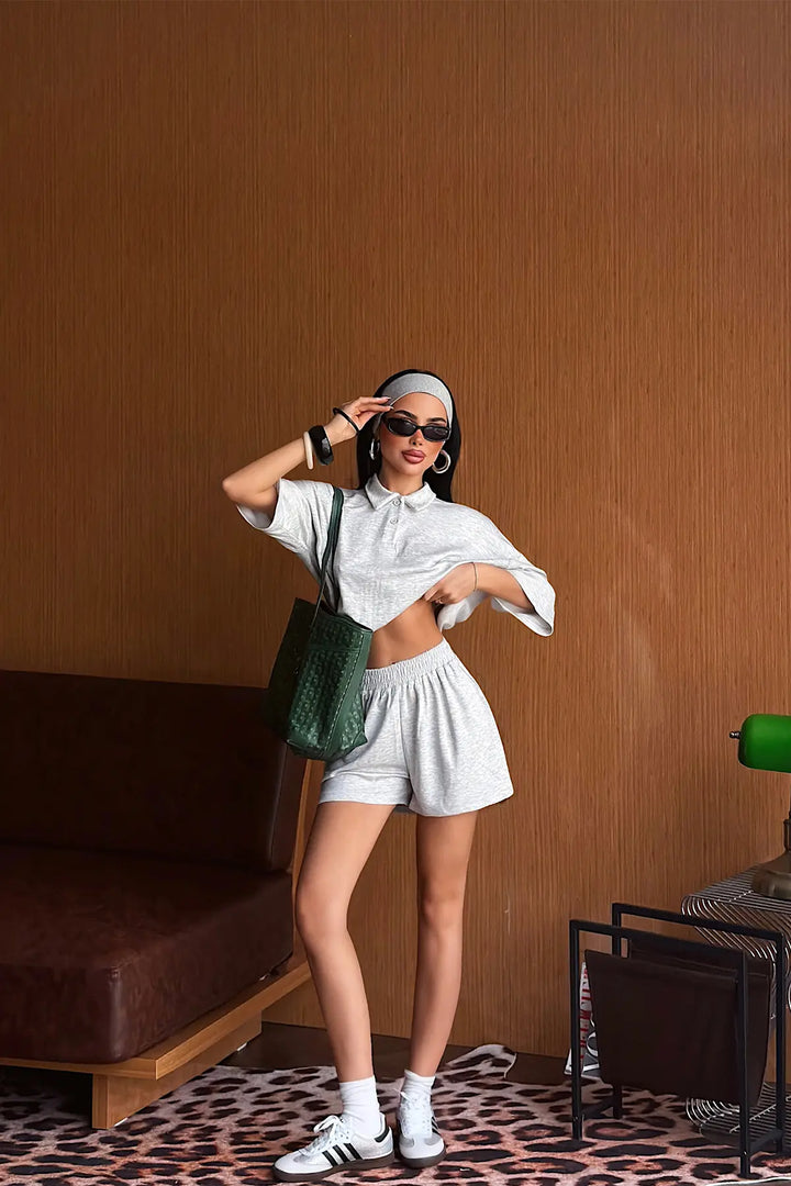 EYY Women Grey Shorts Set - Cleveland