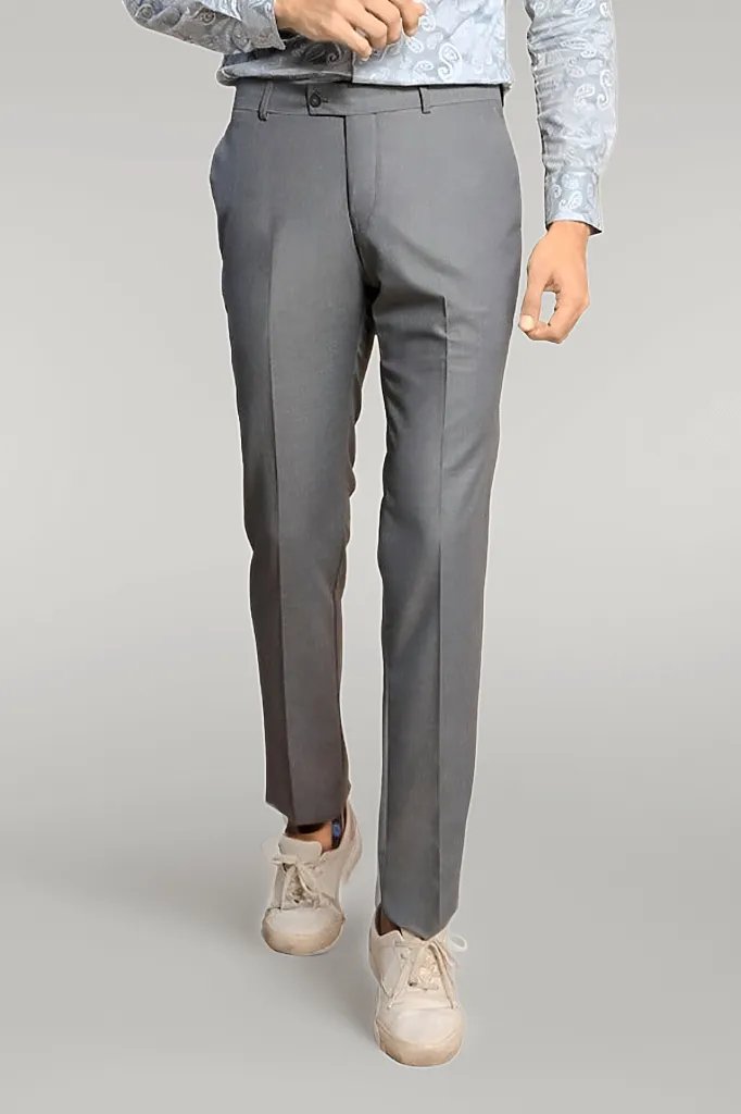 WSS Grey Slim Fit Men's Suit with Vest  - Singen