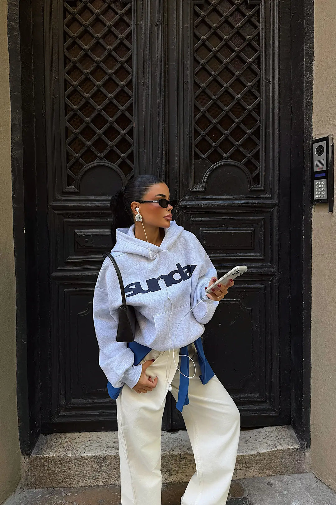 EYY Women Grey  Sunday  Print Hoodie - Rialto