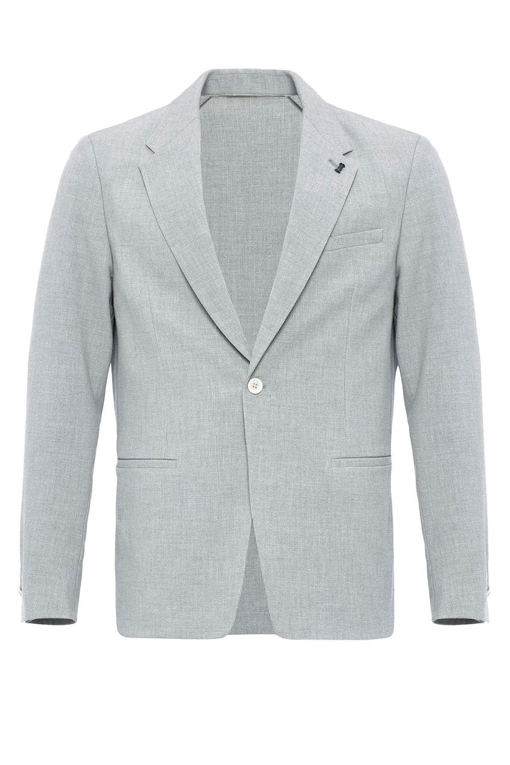 ANT Antioch Gray Single Button Men's Blazer Jacket - Vasylkiv