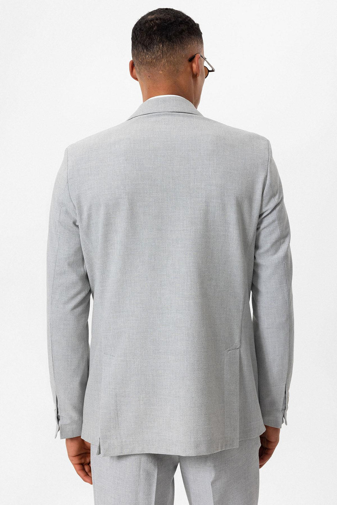 ANT Antioch Gray Single Button Men's Blazer Jacket - Vasylkiv