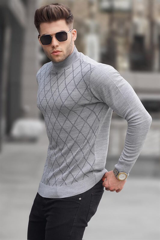 MDX Gray Fisherman Collar Sweater 5785 - North Vancouver