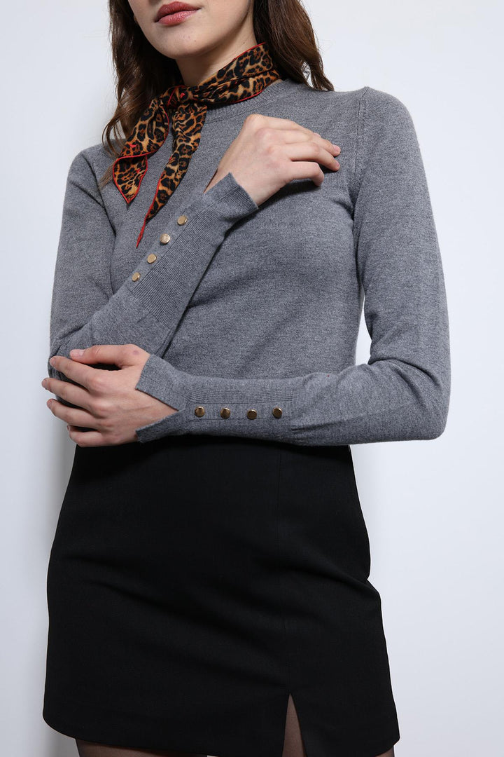 ANT Antioch Gray Basic Women's Sweater - Tilburg