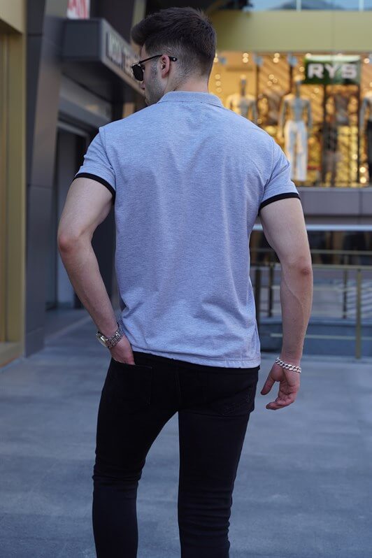 MDX Gray Basic Polo Neck T-shirt 5885 - Jerez de García Salinas