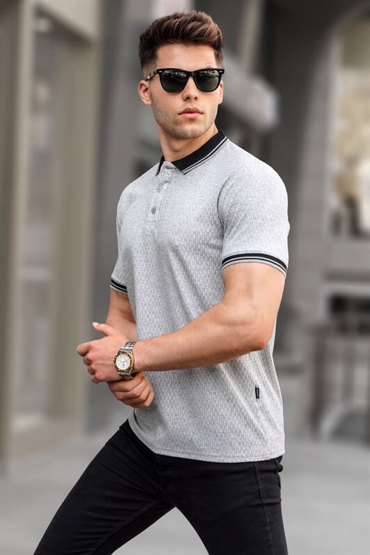 MDX Gray Basic Polo Neck T-shirt 5893 - Ferizaj