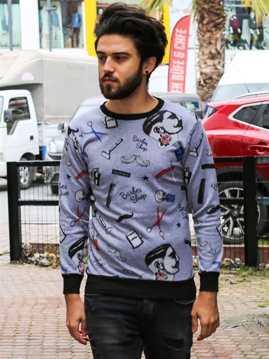 MDX Gray Printed Sweatshirt - Long Sleeve 1738 - Castellammare di Stabia