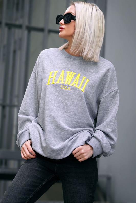 MDX Gray Bicycle Collar Printed Sweatshirt MG1922 - Centennial