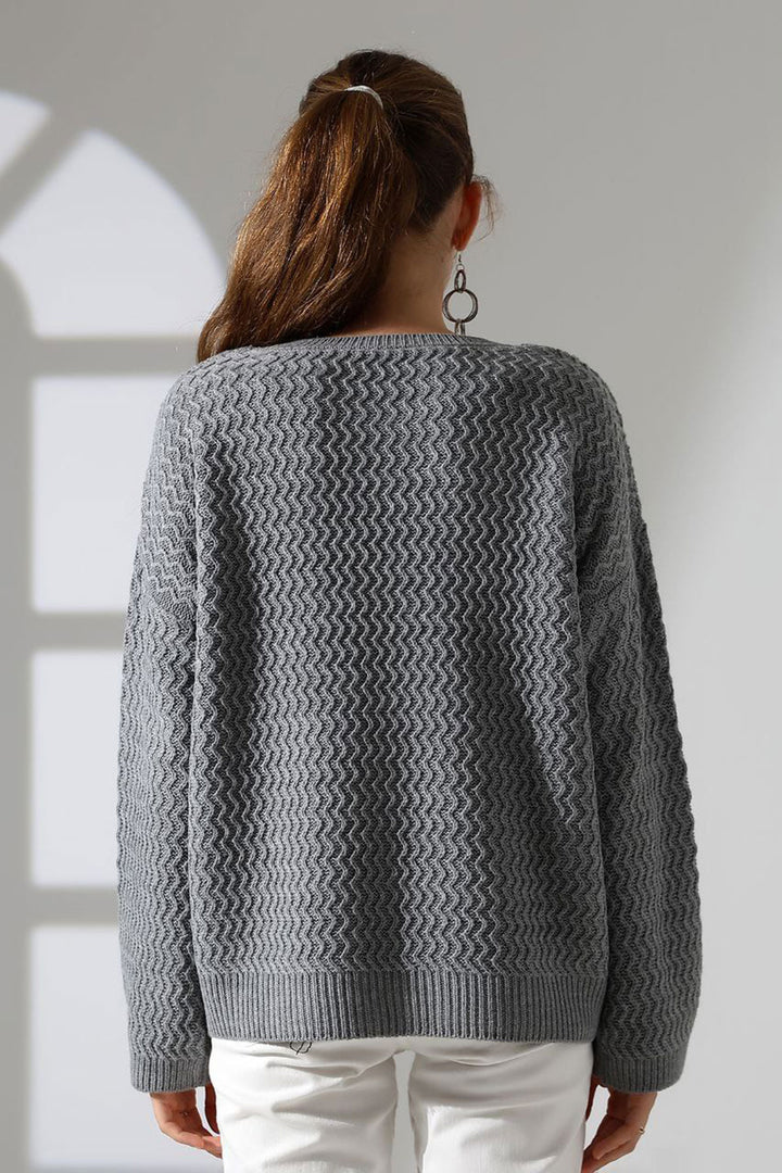 Gray Bicycle Collar Waterway Patterned Sweater BCES-252008 - Oxchuc