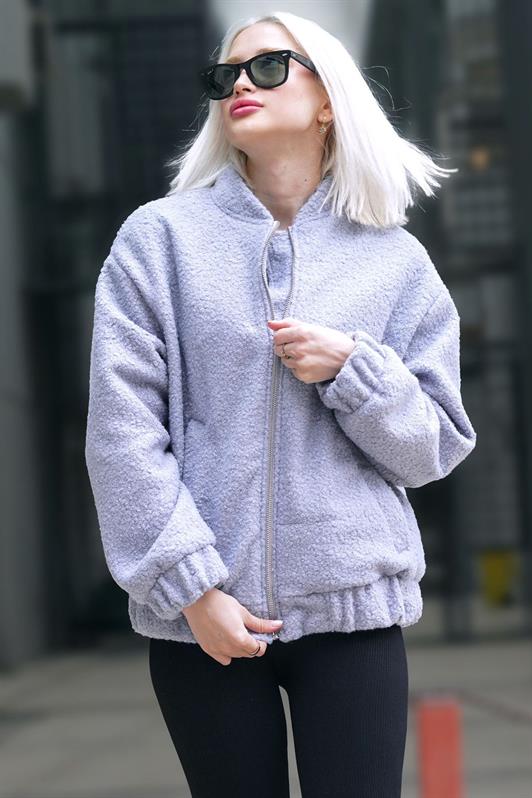 MDX Gray Buckle Bomber Women's Jacket MG1967 - Chemnitz