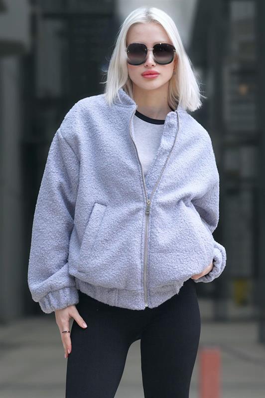 MDX Gray Buckle Bomber Women's Jacket MG1967 - Chemnitz